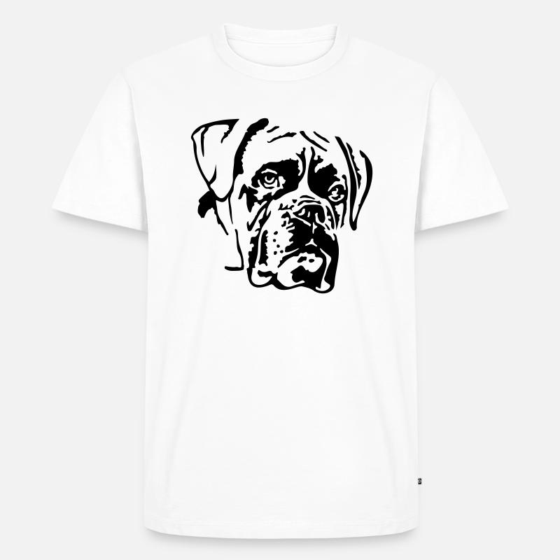 Boxer - Männer Premium Bio T-Shirt - Weiß