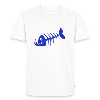 bleu design mauvais pirate poissons. crâne - T-shirt Premium bio Homme - blanc - Devant - Nico (187cm)