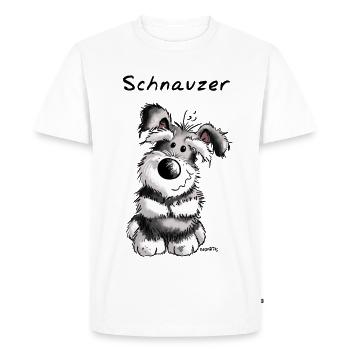 Bonne Schnauzer - Chien - chiot - cadeau - T-shirt Premium bio Homme - blanc - Devant - Nico (187cm)