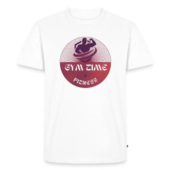 Gym time - Men's Premium Organic T-Shirt - white - Front - Nico (187cm)