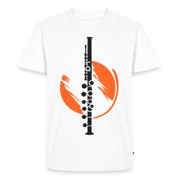 Dessin de flûte traversière - T-shirt Premium bio Homme - blanc - Devant - Nico (187cm)