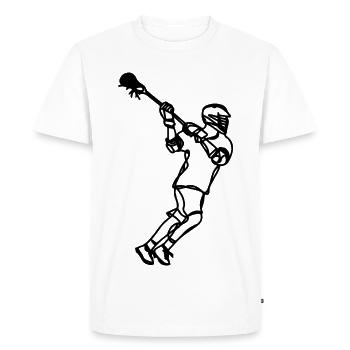 Lacrosse Player Sketch - Men's Premium Organic T-Shirt - white - Front - Nico (187cm)
