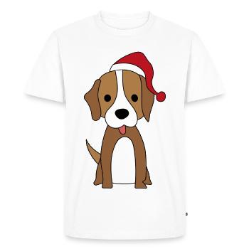 Les chiens et Noël - T-shirt Premium bio Homme - blanc - Devant - Nico (187cm)