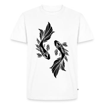 Two black fish - Men's Premium Organic T-Shirt - white - Front - Nico (187cm)