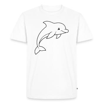 Minimalistic Dolphin - Men's Premium Organic T-Shirt - white - Front - Nico (187cm)