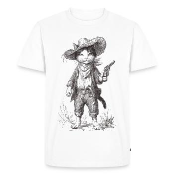 Cat Bandit - T-shirt Premium bio Homme - blanc - Devant - Nico (187cm)