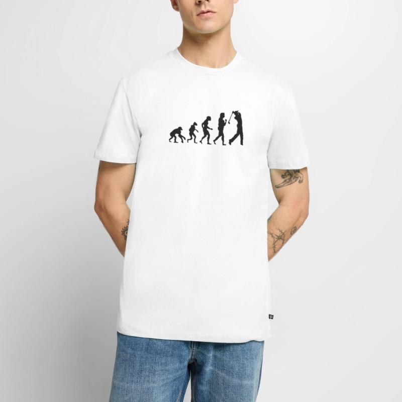Golfer Evolution Golfer Golf evolution Ekologisk premium-T-shirt herr