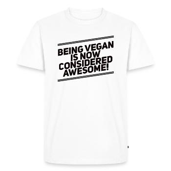 Être végétalien est maintenant considéré comme génial! - T-shirt Premium bio Homme - blanc - Devant - Nico (187cm)