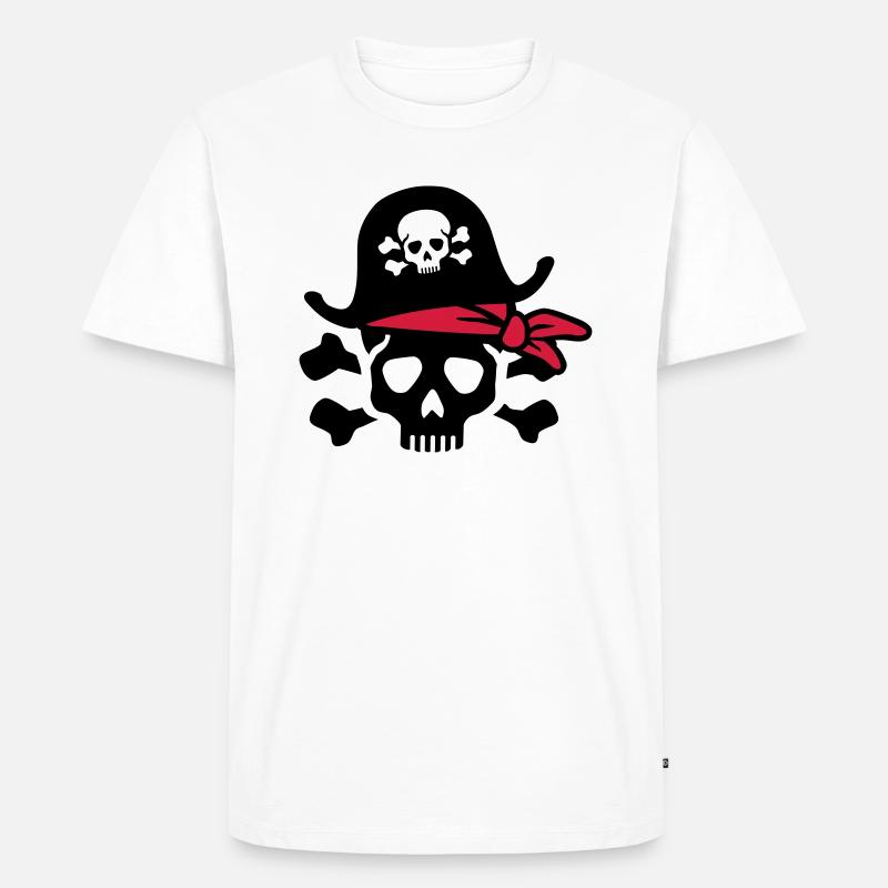 Pirat - Männer Premium Bio T-Shirt - Weiß