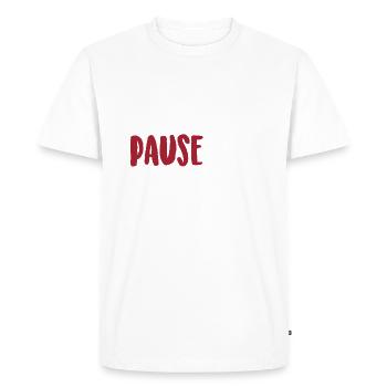 Une pause s'impose - T-shirt Premium bio Homme - blanc - Devant - Nico (187cm)
