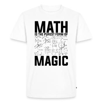 Mathématicien - T-shirt Premium bio Homme - blanc - Devant - Nico (187cm)