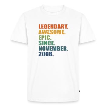 15e anniversaire, novembre 2008, 15e anniversaire - T-shirt Premium bio Homme - blanc - Devant - Nico (187cm)