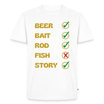 DRÔLE DE PÊCHE SANS POISSON - T-shirt Premium bio Homme - blanc - Devant - Nico (187cm)