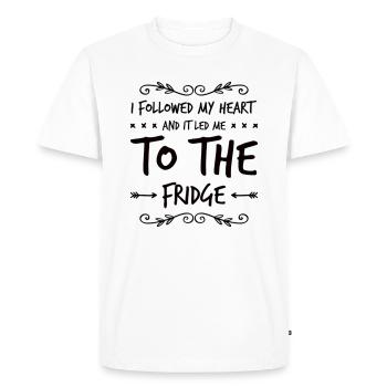 J’ai suivi mon cœur et cela m’a conduit au frigo - T-shirt Premium bio Homme - blanc - Devant - Nico (187cm)