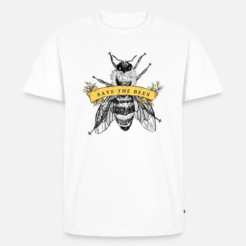 save the bees 4 - Männer Premium Bio T-Shirt - Weiß