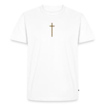 Cross - Christian - God - Men's Premium Organic T-Shirt - white - Front - Nico (187cm)