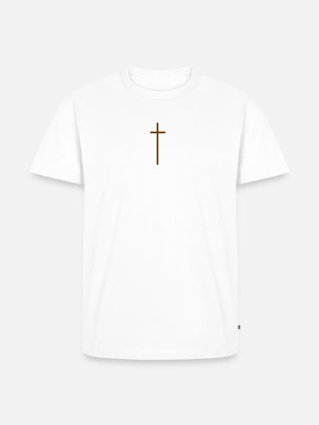 Kreuz - Christlich - Gott - Männer Premium Bio T-Shirt - Weiß