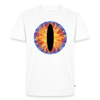 Oeil dragon - Feu et eau - T-shirt Premium bio Homme - blanc - Devant - Nico (187cm)