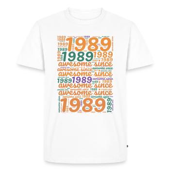 Awesome since 1989 - Retro Birthday - Men's Premium Organic T-Shirt - white - Front - Nico (187cm)