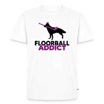 Joueur de floorball Floorball-addict Floorball - T-shirt Premium bio Homme - blanc - Devant - Nico (187cm)