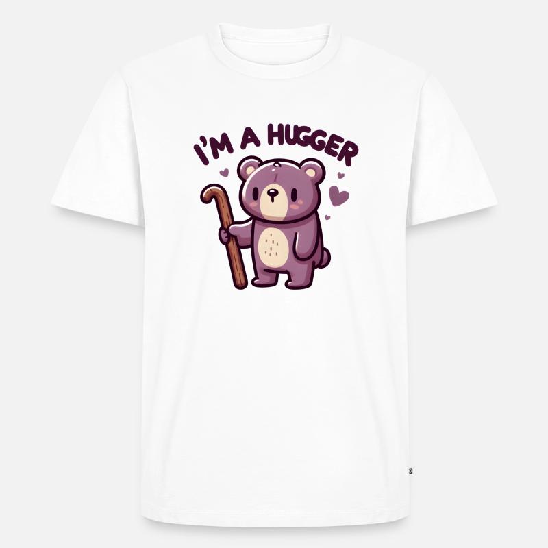 Huggen Bär Ich bin ein Umarmer - Männer Premium Bio T-Shirt - Weiß