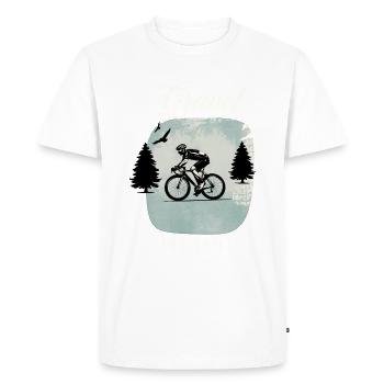 Gravel Bike And Chill - Men's Premium Organic T-Shirt - white - Front - Nico (187cm)