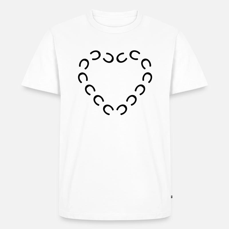 hufeisen pferd,herz - Männer Premium Bio T-Shirt - Weiß