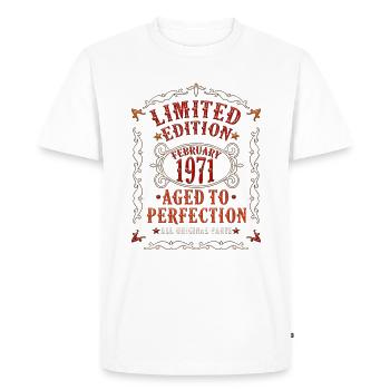 Born February 1971 1971 gift - Men's Premium Organic T-Shirt - white - Front - Nico (187cm)
