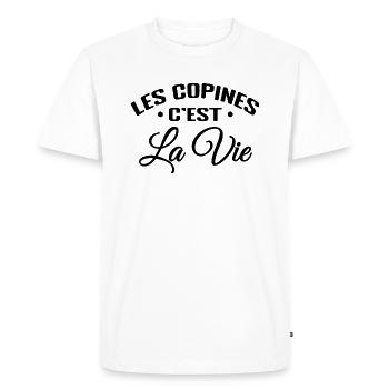 Les Copines C'est La Vie - T-shirt Premium bio Homme - blanc - Devant - Nico (187cm)