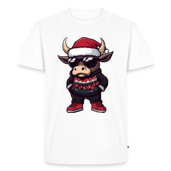 Bulle Weihnachten Ugly Christmas Taurus - Men's Premium Organic T-Shirt - white - Front - Nico (187cm)
