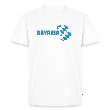 Bavière Carte de drapeau - T-shirt Premium bio Homme - blanc - Devant - Nico (187cm)