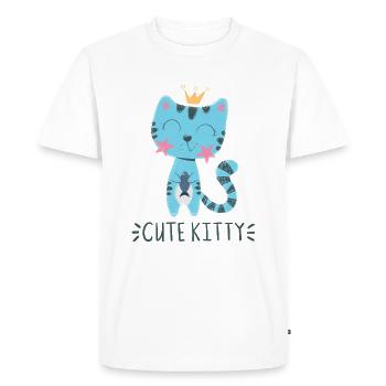 Doux chat - T-shirt Premium bio Homme - blanc - Devant - Nico (187cm)