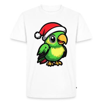 Perroquet Noël mignon - T-shirt Premium bio Homme - blanc - Devant - Nico (187cm)