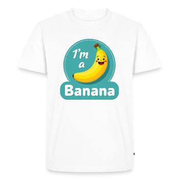 Autocollant Banane Costume de Carnaval - T-shirt Premium bio Homme - blanc - Devant - Nico (187cm)