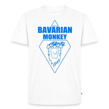 Label singe bavarois - T-shirt Premium bio Homme - blanc - Devant - Nico (187cm)