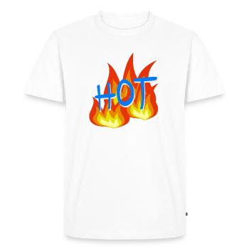 Flammes chaudes - T-shirt Premium bio Homme - blanc - Devant - Nico (187cm)