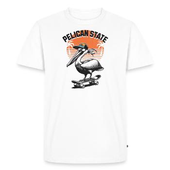 Pelican State Florida USA Skater Pelikan - Men's Premium Organic T-Shirt - white - Front - Nico (187cm)