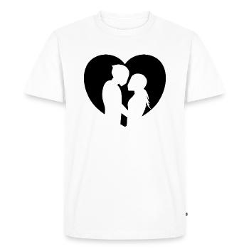 Bikercouple Couples Moto MotoCyclisme - T-shirt Premium bio Homme - blanc - Devant - Nico (187cm)