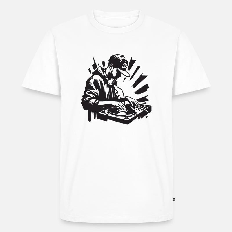 HiPHoP DJ Silhouette - Männer Premium Bio T-Shirt - Weiß