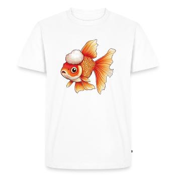 Poisson rouge Veiltail - T-shirt Premium bio Homme - blanc - Devant - Nico (187cm)