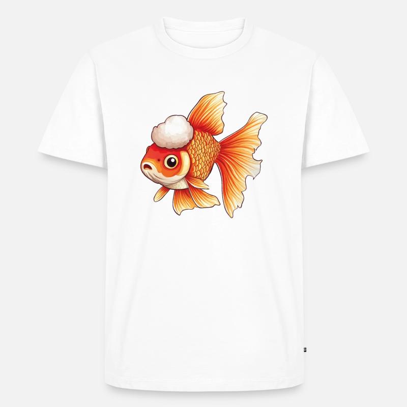 Schleierschwanz Goldfisch - Männer Premium Bio T-Shirt - Weiß