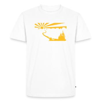 MTB Sunset - Männer Premium Bio T-Shirt - Weiß - Vorne - Nico (187cm)