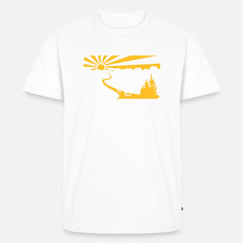 MTB Sunset - Männer Premium Bio T-Shirt - Weiß