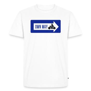 Own Way Cafe Racer - Men's Premium Organic T-Shirt - white - Front - Nico (187cm)
