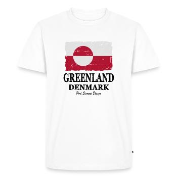 Drapeau du Groenland - drapeau du Groenland - aspect miteux - T-shirt Premium bio Homme - blanc - Devant - Nico (187cm)
