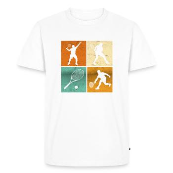 Passionné de tennis tshirt joueur de tennis - T-shirt Premium bio Homme - blanc - Devant - Nico (187cm)