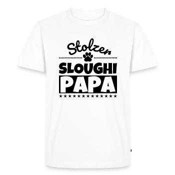 Sloughi lustig Herrchen Hund - Männer Premium Bio T-Shirt - Weiß - Vorne - Nico (187cm)
