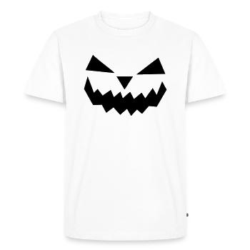 Halloween Pumpkin Face Evil Scary - Men's Premium Organic T-Shirt - white - Front - Nico (187cm)