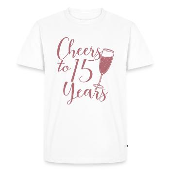 15th Birthday Men Women Anniversary 15 Years Old - Men's Premium Organic T-Shirt - white - Front - Nico (187cm)