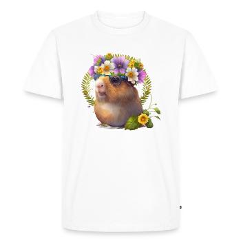 Cochon d’Inde mignon - T-shirt Premium bio Homme - blanc - Devant - Nico (187cm)